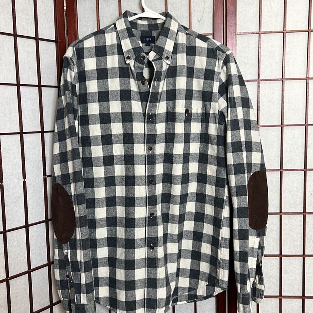 J.CREW 100% COTTON OXFORD ARM PATCH SHIRT SIZE M